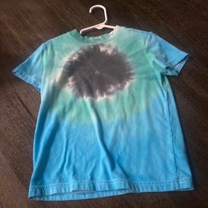 Blue, black and teal tie-dye, short sleeve t
